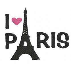 Stickdatei - I love Paris Eifelturm